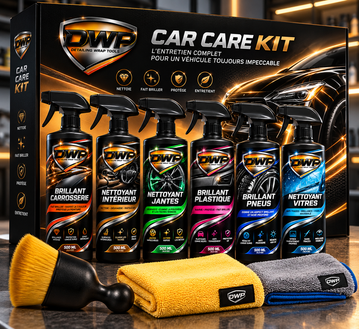 DWP Car Care Kit – Kit Complet de Nettoyage & Entretien Automobile